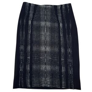 Diane von Furstenberg Marta Panel Pencil Skirt Wool Blend Black & White Size 2